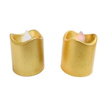 Mum Led Işıklı Pilli Altın 3.5x4.5 Cm