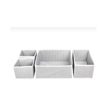 4 Parça Çekmece Düzenleyici Kumaş 17 X 12 Gri Tr Diğer