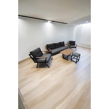Pilocca Bahçe Balkon Mobilyası Antrasit Gri 3+1+1 Sehpa Gri Pul Antrasit - Gri