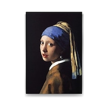 Johannes Vermeer - İnci Küpeli Kız Tablosu - 80x125cm 7/8 Yaş