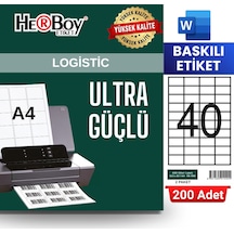 Herboy Hb-1040 52,5 X 29,7 Mm A4 Baskılı Laser Etiket 200 Adet