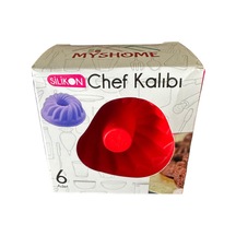 Myshome Silikon Yapışmaz Kek Kalıbı - 30x70x45 Mm - Renkli - 6 Adetlik Paket Renkli