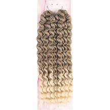 Nice Bulk Afro Su Dalgası Saç - Küllü Kahve / Platin Ombreli