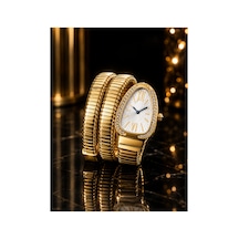 Yılan Model Kadın Kol Saati Her Bileğe Uyumludur Gold-beyaz - 288676467 Rose Gold