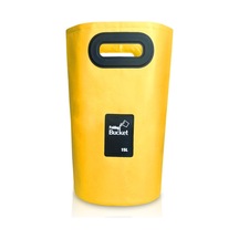 Outdoor Taşınabilir Katlanır Lavabo PVC Katlanabilir Kova Sarı