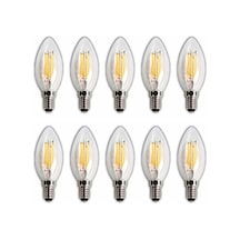 Led Rustik Mum Buji Ampul E14 Duy, 4w 35w Eşdeğer , 3000k Günışığı, 400 Lümen 220-240v, 3. Standart