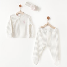 Andywawa Kız Bebek Zıbın Takım 3 Parça Anw-ac26512 Ekru