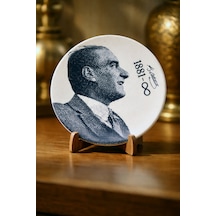 Grandora 10 Kasım Özel Atatürk Portreli Dekoratif Servis Tabağı 27 Cm Beyaz