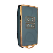 Autohan Keys Lüks Anahtar Kılıfı, Clio E-tech, Austral, Megane E-tech, 4 Buton, Gri-altın