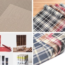 Ten Rengi Pratik Kırmızı Ekose Placemat Restoran Yıkanabilir Pvc Dayanıklı Yemek Paspaslar Çerçeve Teslin Amerikan Servis 56557031 Ten Rengi