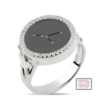 Kuyumcudukkanı Zirkontaşlı"yengeç Burcu"yüzük-10433-blk-cancer Rose Gold