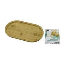 İbico İ22-179 Oval Ahşap Bambu Servis Sunum Tepsisi & Tahtası Mini Tepsi 25 X 14 X 1.4 Cm