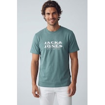 Jack & Jones Jcofusıon Jj Marka Baskılı Bisiklet Yaka Erkek Petrol Yeşili 12289880