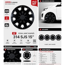 Ford Uyumlu 15 Inc Kırılmaz Parlak Siyah Jant Kapağı 1 Takım 4 Adet No:314