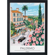 Palermo Italy Ahşap Çerçeveli Dekoratif Duvar Tablosu