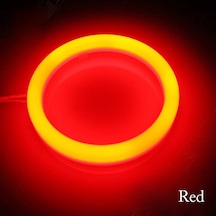 90 Mm-kırmızı-1 Çift Led Melek Gözler Ampul Işık Halkası Lamba Araba Gündüz Çalışan Işık Drl Sis Lambası 12 V Şe