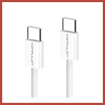 Bezos Konfulon Dc130 2m 60w Type-c To Type-c Örgülü Hızlı Şarj Kablosu - Beyaz Erdotıca