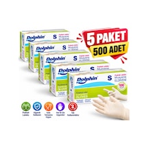 Pudralı Lateks Latex Muayene Eldiveni Tek Kullanımlık S Beden 5 Paket