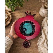 Nar Duvar Süsü Nazar Boncuklu Nazarlık 23x37 Cm El Yapımı Dekoratif Ev Aksesuarı