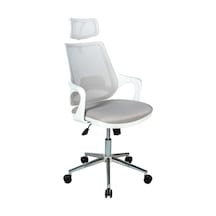 Ofisbazaar Buya Beyaz Fileli Ofis Koltuğu Ergonomik Ve Modern Tasarım Gri Gri