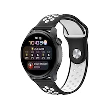 Gld-spt- Newface Watch 20mm Spor Delikli Kordon - Siyah-beyaz