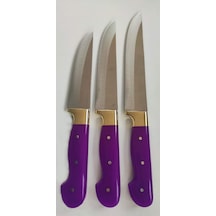 Mika Saplı 3'lü Set Kasap Bıçağı-5 - Zeytin