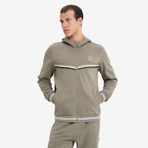 Lescon Haki Erkek Fermuarlı Kapüşonlu Sweatshirt 26n-1130