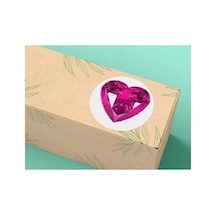 Mor Kalp Etiketi Yuvarlak Mat Çıkartma Diamond Valentine's Day Series Round Sticker 4 Cm 40 Adet Çok Renkli