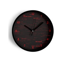 Modern Yazılı Tasarım - '' Merry Christmas '' Duvar Saati - 30cm - Önü Camlı Siyah Kasa-jh0584 Siyah
