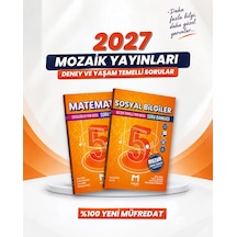 Mozaik Yayınları 2027 5. Sınıf Matematik + Sosyal Bilgiler Yeni Müfredat Bağlam Temelli Soru Bankası Seti 2 Kitap