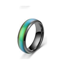 Novahub Siyah Sıcaklık Ve Renk Değişimi Yüzük Avrupa Ve Amerika Moda Renkli Çift Yüzük Pop El Aksesuarları 9 Siyah - 9 Siyah