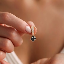 14 Ayar Black Yonca Charm Uç Bilezik-kolye T13227