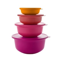 Tupperware 4'lü Aloha Buzdolabı Saklama Kabı Seti 450 Ml 1 Lt 2 Lt, 4 Lt Çok Renkli