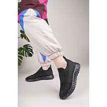Nesilshoes Nesil Shoes Dvm 502 Siyah Triko Örgü Taşlı Kadın Sneakers
