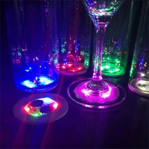 Ers Işıklı Yapışkanlı Bardak Altı Aparatı Ledli 3 Fonksiyonlu 6 Cm Çap Nessiworld Çok Renkli