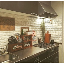 70x77cm Mutfak Tezgah Arası 3d Kendinden Yapışkanlı Sünger Tuğla Duvar Kaplama Paneli Kağıdı