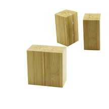 4.5x5cm--y:9cm 2pcs Mıknatıslı İkiz Ahşap Bambu Baharatlık - Tuzluk Bx40 Renkli