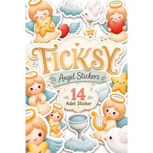 Sevimli Melek Sticker Seti - 14 Adet Etiket Çıkartma Diğer