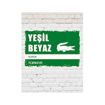 Yeşil Beyaz "buřśåspøř" Taraftar Bursa Timsah Teksas Futbol Dekoratif Retro Tabela Mdf Tablo 20x30 - 848607229