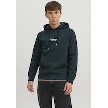 Jack & Jones Kapüşonlu Göğüs Baskılı Sweatshirt - Vesterbro 12241687 Magical Forest Mor