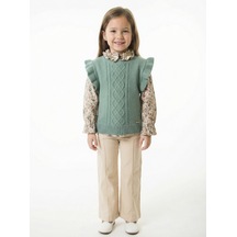 Xo Kids Kız Çocuk 3lu Alt Üst Takım 3-7 Yaş 4778 Haki