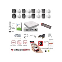8 Kameralı Gece Gündüz Renkli, Ses Kayıtlı Güvenlik Kamerası Seti - Uzaktan Izleme - 1tb Hdd