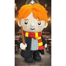 Örgü Desenli Ron Weasley Figürü - 3d Baskı Amigurumi Görünümlü Harry Potter Koleksiyon Biblosu