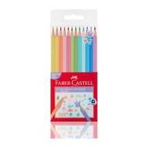 Faber-castell Pastel Renkler Üçgen Boya Kalemi 12'li 124-Pembe