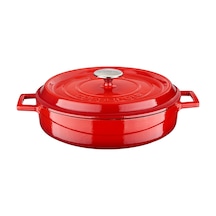 Lava Döküm Çok Amaçlı Yayvan Tencere Döküm Demir Yekpare Kulplu Edition Serisi Çap 32cm. 001