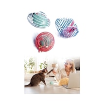 Yaylı Metal Fareli Kafes Kedi Oyun Topu Sıçrayan Spiral Kedi Oyuncağı İle Eğlenceli Ve Aktif Zamanlar