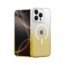 Durukar Apple iPhone Uyumlu 14 Pro Max Pummel Shiny Magsafe - Kapak - Gold
