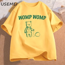 Flood Of Style Womp Komik T Shirt Erkekler İğneleme Giyim Grafik Meme T-shirt Pamuk T Shirt Erkek Giyim Boy Sarı