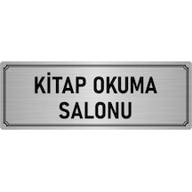 Metal Yönlendirme Levhası, Departman Kapı İsimliği Kitap Okuma Salonu 10x20 cm Gümüş Renk