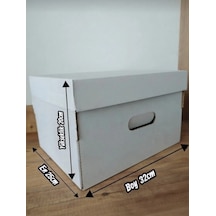 Arşiv Kutusu 25 32 20cm 3 Adet Çift Oluk Beyaz